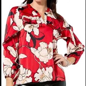 C. Wonder Red Floral Blouse